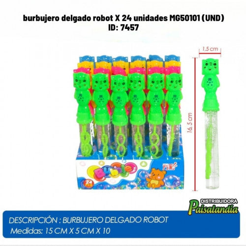 burbujero delgado robot X 24 unidades MG50101 (UND)