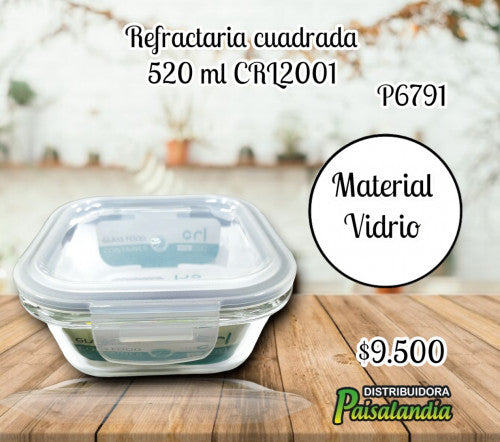 Refractaria cuadrada 520 ml CRL2001