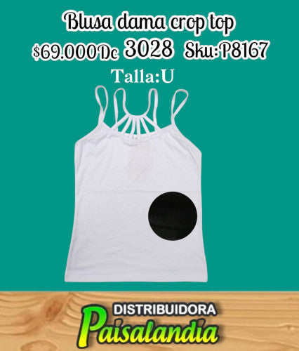 Blusa dama croptop talla unica 3028