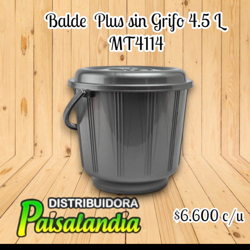 Balde plástico sin grifo 4.5 L (UND)