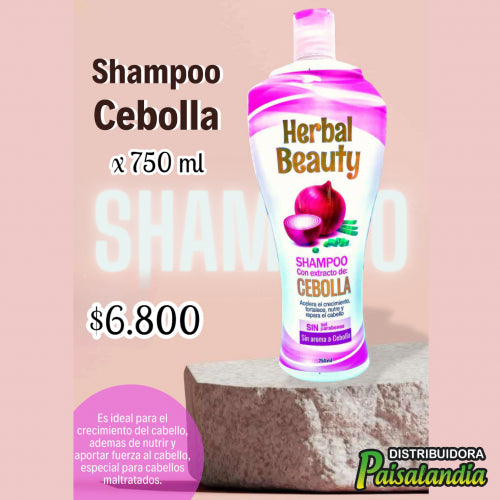 Shampoo de cebolla 750 ML Herbal Beauty (UND)