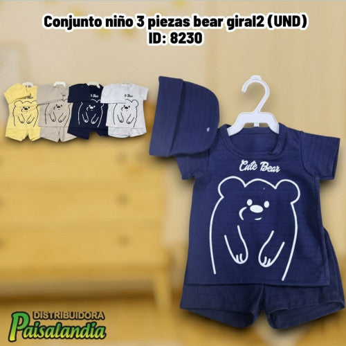 Conjunto niño 3 piezas bear giral2 (UND)