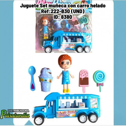 Juguete Set muñeca con carro helado Ref:222-B30 (UND)