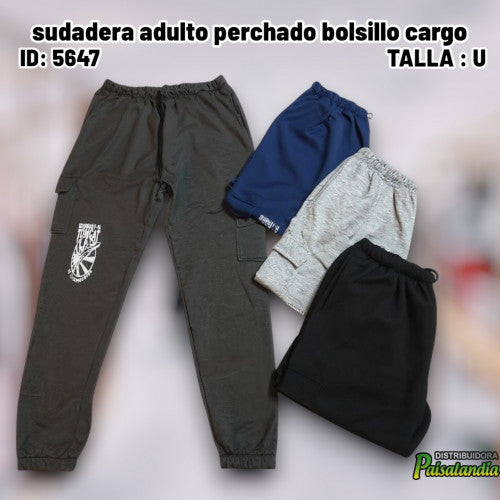 sudadera adulto perchado bolsillo cargo (UND)
