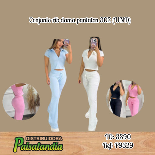 Conjunto rib dama pantalon 302 (UND)