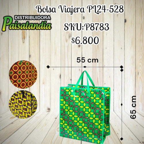 Bolsa viajera 55 x 65 cm estampados surtidos PL24-528 (UND)