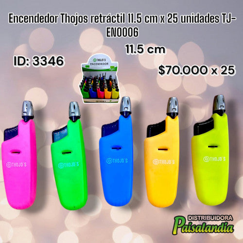 Encendedor Thojos retráctil 11.5 cm x 25 TJ-EN0006 (CAJA X 25)
