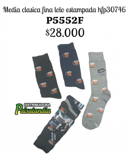 Media clásica fina estampada HFP30746 (DC)