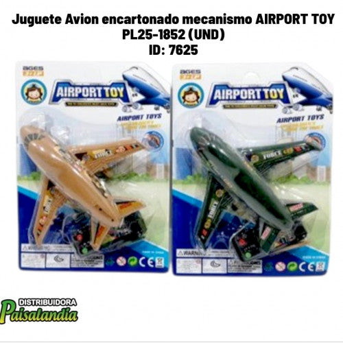 Juguete Avion encartonado mecanismo AIRPORT TOY PL25-1852 (UND)