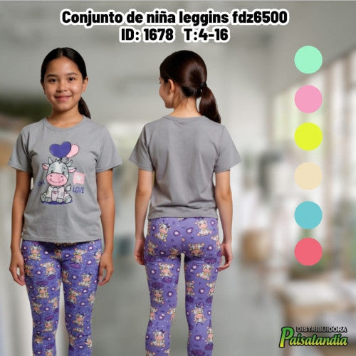 Conjunto de niña leggins fdz6500