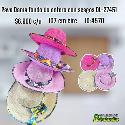 Pava dama fondo entero con sesgo DL-27451 (UND)