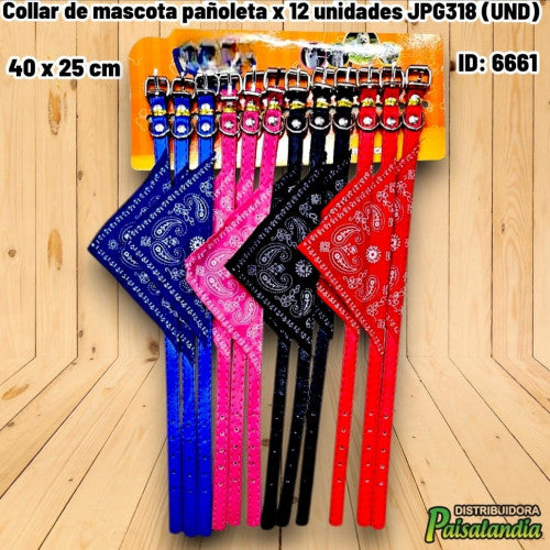 Collar de mascota pañoleta x 12 unidades JPG318 (UND)