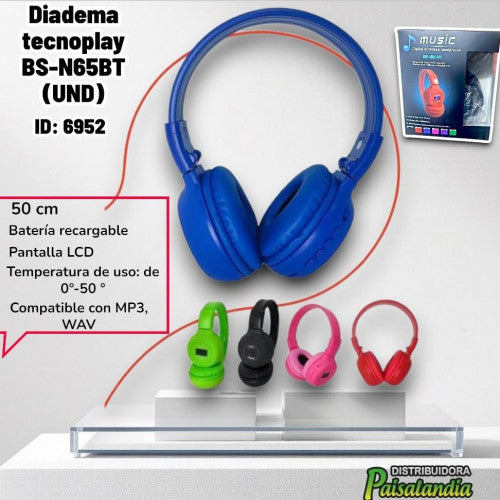 Diadema tecnoplay BS-N65BT (UND)