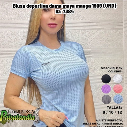 Blusa deportiva dama maya manga 1909 (UND)