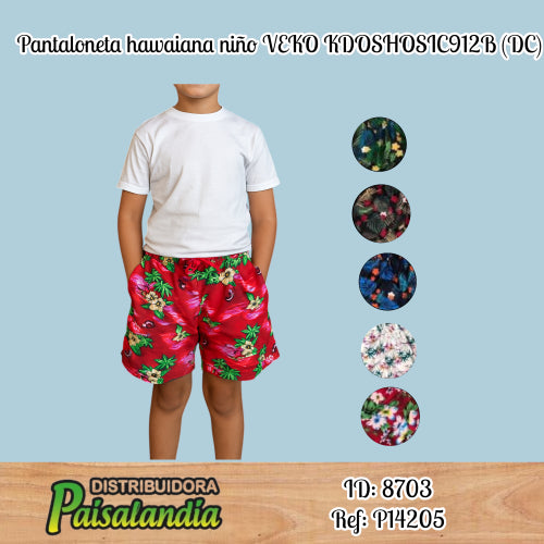 Pantaloneta hawaiana niño VEKO KDOSHOSIC912B (DC)
