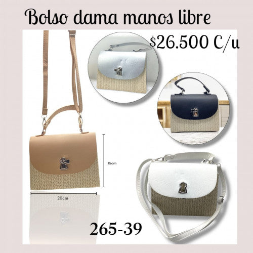 Bolso dama mano libre fino dos colores 265-39 (UND)