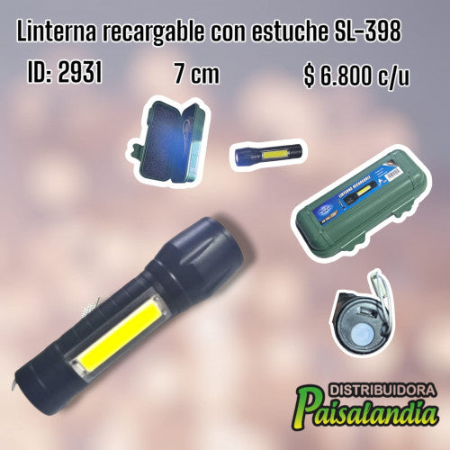 Linterna recargable con estuche SL-398 (UND)