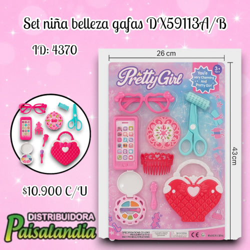 Juguete set niña belleza gafas DX59113A/B (UND)
