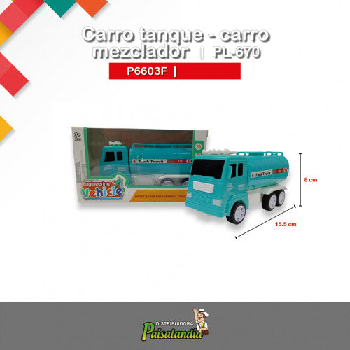 Juguete carro tanque - carro mezclador PL-670 (UND)