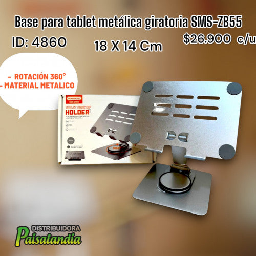 Base para tablet metálica giratoria SMS-ZB55 (UND)