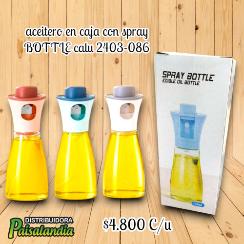 Frasco aceitero en caja con spray BOTTLE calu 2403-086 (UND)