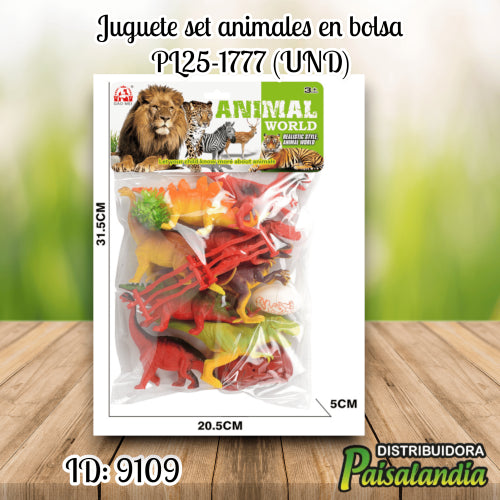Juguete set animales en bolsa PL25-1777 (UND)