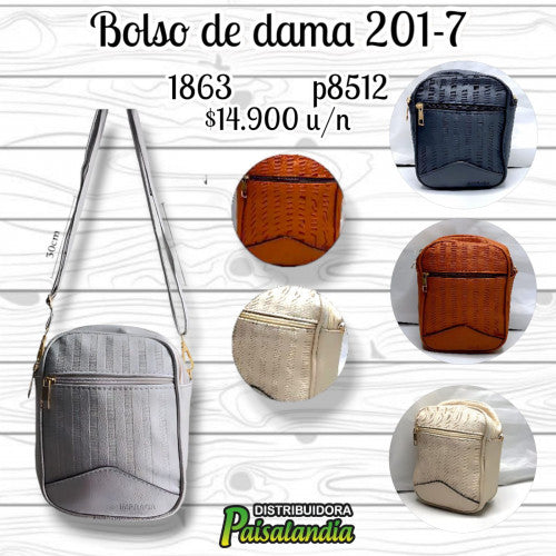 Bolso de dama manos libres colores surtidos 201-7 (UND)