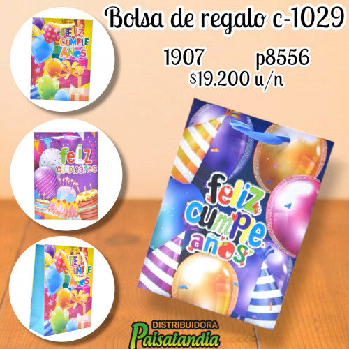 Bolsa de regalo cumpleaños estampada C-1029 (DC)