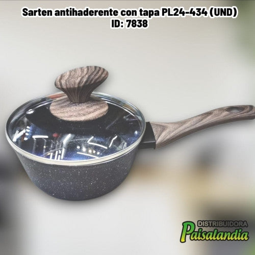 Sarten antihaderente con tapa PL24-434 (UND)