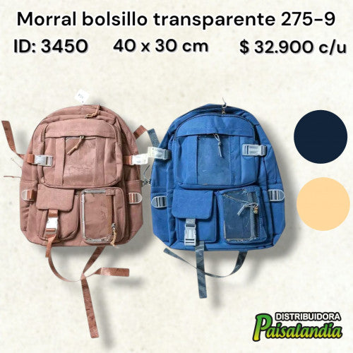 Morral bolsillo transparente 275-9 (UND)
