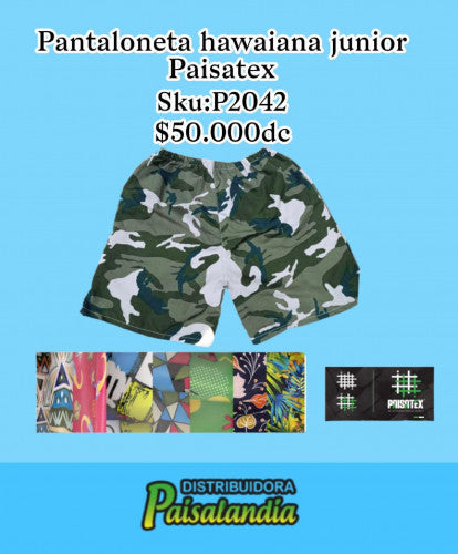 Pantaloneta hawaiana impermeable junior paisatex ptx3-15-95