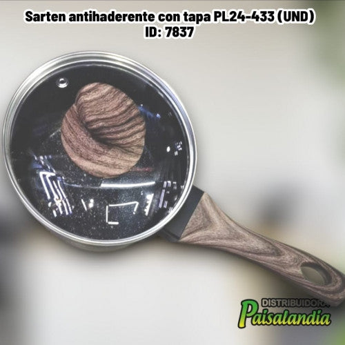 Sarten antihaderente con tapa PL24-433 (UND)
