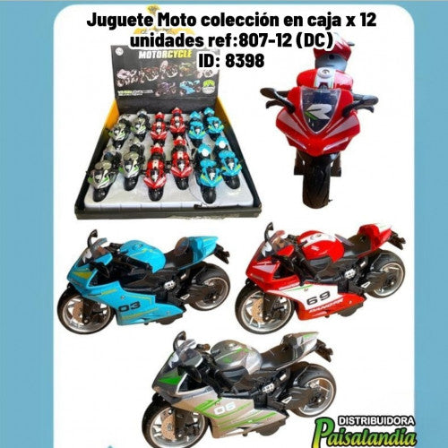 Juguete Moto colección en caja x 12 unidades ref:807-12 (DC)