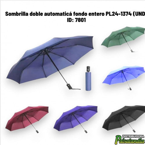 Sombrilla doble automaticá fondo entero PL24-1374 (UND)