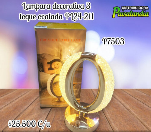 Lampara decorativa 3 toque ovalada PL24-211