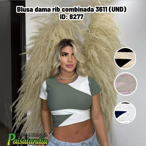 Blusa dama rib combinada 3611 (UND)