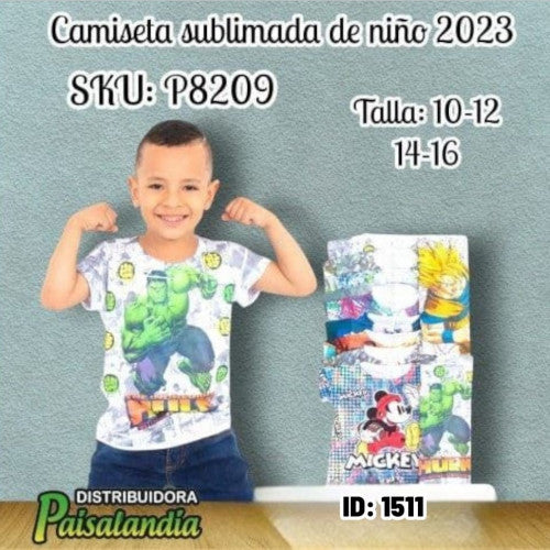 Camiseta sublimada de niño 2023(DC)