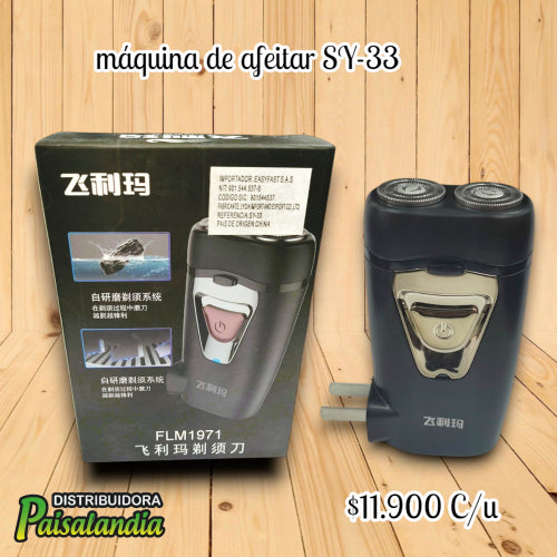 Máquina de afeitar eléctrica con empaque SY-33 (UND)
