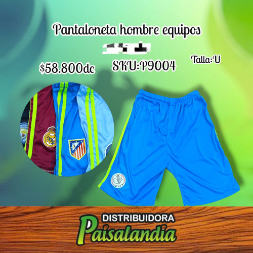 Pantaloneta hombre equipos talla U (DC)
