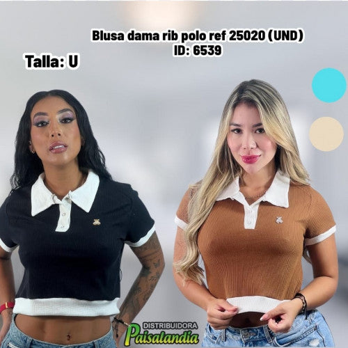 Blusa dama rib polo ref 25020 (UND)