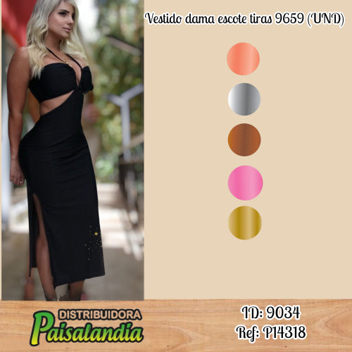 Vestido dama escote tiras 9659 (UND)