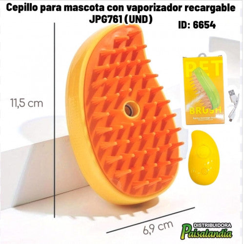 Cepillo para mascota con vaporizador recargable JPG761 (UND)