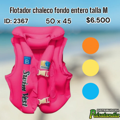 Flotador chaleco fondo entero talla M (UND)