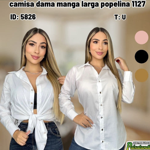camisa dama manga larga popelina 1127 (UND)