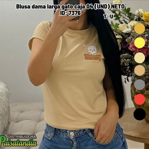 Blusa dama larga gato caja 04 (UND) NETO