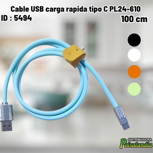 Cable USB carga rapida tipo C PL24-610 (UND)