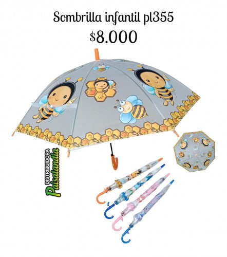 Sombrilla infantil estampados surtidos niña PL-355 (UND)