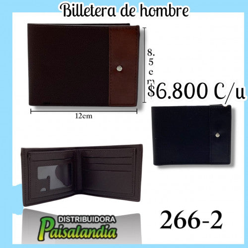 Billetera hombre cuerina combinada Ref. 266-2 (UND)