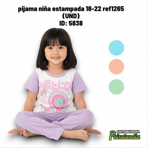 pijama niña estampada 18-22 ref1265 (UND)