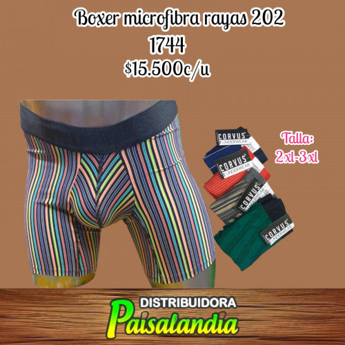 Boxer CORVUS microfibra rayas 202 talla (2XL/3XL)